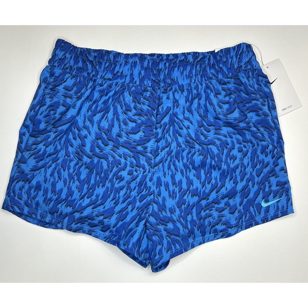 Nike One Kids Standard Fit Animal Print Shorts. Dri-Fit Blue XL FQ4527-435